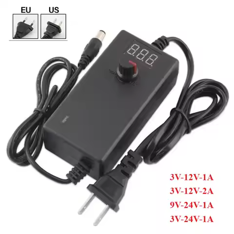 Adjustable Power Supply Adapter 3V-12V 3V-24V 9V-24V 1A 2A AC To DC Universal Adapter Lighting Trans