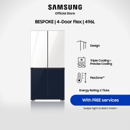 Samsung BESPOKE 496L 4-Door Flex Fridge | Auto Ice Maker | UV Deodorising Filter | F-RF60F35B4141
