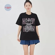 Eyouth 13166 Women Loose Short Sleeve Oversized T-shirt Korean print Tops