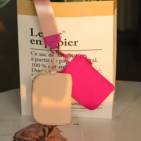 2 PCS Mini Zip Around Wristlet keychain lulu Wallet Gift for Mum Wristlet Portable wallet Coin Purse