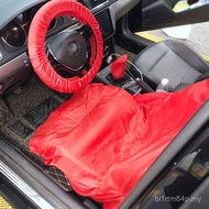 Set Pad Tombol Shift Gear Boleh Basuh Pembaikan Auto Kulit Pembaikan Pelindung Tempat Duduk Stereng 