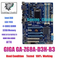 GIGABYTE GA-Z68A-D3H-B3 Motherboard ATX Intel Z68 LGA1155 DDR3 32GB SATA2/3 HDMI