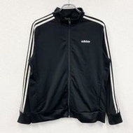古著黑色adidas全拉鍊運動外套/球衣，XL碼