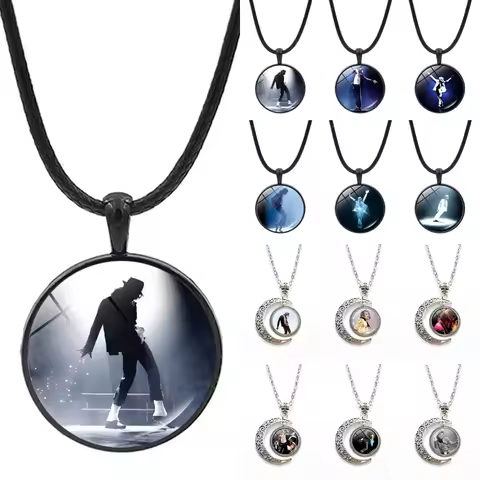 Michael Jackson Necklace MJ Hanging Keychain Michael Jackson Fans Perform Pendant Charm for Fans Bir