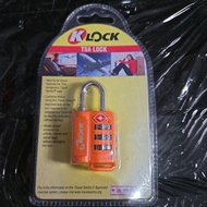 TSA k-lock 3-digit suitcase padlock ORANGE luggage padlock/