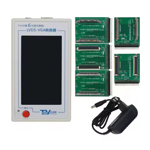 Miyee TV160 6th Gen LVDS to VGA Converter, LCD TV Mainboard Tester with 4.3" Screen, Support SD & HD