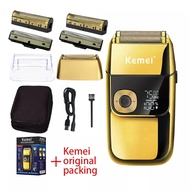 Kemei เครื่องโกนหนวดไฟฟ้าแบบ2 in 1สำหรับผู้ชาย เครื่องโกนหนวดเคราไฟฟ้าแบบชาร์จไฟได้เครื่องโกนหนวดเคราแบบลอยเครื่องโกนหนวดดูแลผิวหน้า