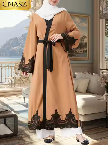 New High Quality Nida Fabric Abaya Dubai Turkey Muslim Hijab Dress Women Morrocan Kaftan Dress Ramad