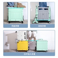 Extra Large Car Storage Box Plastic Trunk Storage Box with Pulley Trolley Storage Box Storage Box Foldable