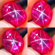 Batu Permata Ruby star burma asli top 6 ray star tajam crystal HQ