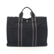 【二手】愛馬仕 HERMES 托特包 Fourre-Tout MM 黑色帆布 Fourre-Tout Tote MM 黑色 女士二手 B