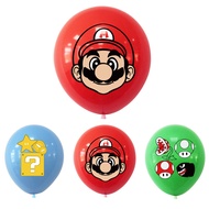 12pcs Super Mario Party Decorations Latex Balloon Bros Themed Boys Birthday Super Mario Party Needs Ornament