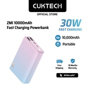 ZMI Power Bank Mini Powerbank 10000mAh Capacity Multi-port 20W Max Compact Powerbank Portable Travel Blue/Pink Color