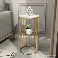 Nordic sofa side table corner table tea table marble simple living room bedside table small light lu