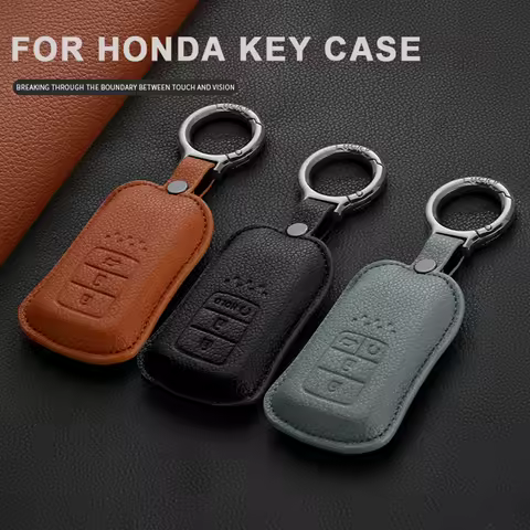 Leather Car Key Case Cover For Honda Honda Accord Civic 10th CR-V HR-V Insight Odyssey Pilot Ridgeli