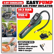BOSCH EASYPUMP 3.6V CORDLESS COMPRESSED AIR PUMP / MULTIPURPOSE AIR INFLATOR 10.3BAR 150PSI