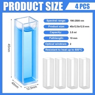Quartz Cuvette (Liquid Sample Cell) 2side clear, Absorption Cell10mm.2PCS/box
