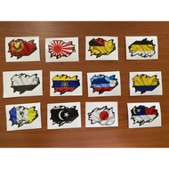 Sticker Inkjet-Flag Flat Bendera Palestine Japan sabah terengganu  melaka pahang kedah perlis Vietna