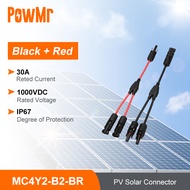 PowMr ข้อต่อ MC4 โซล่าเซลล์ 1 ออก 2 แบบมีสาย MC4 Branch Y Adapter Connectors For Solar Panels Cable