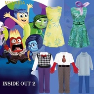 MYLARIA‌ Inside Out 2 Cosplay Costume, Cartoon Anger Fear Halloween Performance Costume, Fashion Sad