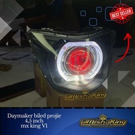 Lampu daymaker biled projie mx king v1 4.5 inch full set reflektor