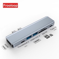 Dual USB C 4K HDMI HUB Docking Station For Macbook Type-C 3.1 PD Splitter Thunderbolt 3 TF SD Reader Adapter M1 M2 2023