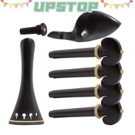 UPSTOPBO Violin Accessory Parts Set, Ebony Material 4/4-3/4 Size violin tailpiece Set, Professional 