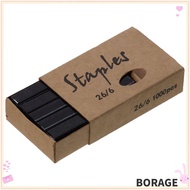 BORAG 1000Pcs Staples per Pack 26/6 Standard Staples, 6 Colors Metal Colored Staples, Home 26/6 1/4 