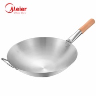 Meier Stainless Steel Chinese Wok 30 34 cm Easy To Clean No Rust Not Coated Chemically Safe1