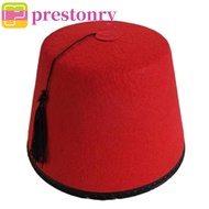 PRESTONRY Tarboosh Fez Hat, Moroccan Hat Breathable Felt Fez Cap, Costume Accessories Cosplay Red Co