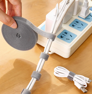 其他品牌 - 多用途魔術貼理線帶 數據線電腦線收納帶 理線束線帶 整理線神器 (寬1cm 長 5m) - 灰色