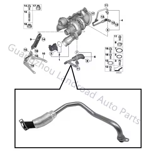 11427608124 Turbine oil pipe For BMW F20 2011-2016 116i 118i 120i N13 F30 2013-2016 316i N13 F35 201
