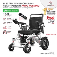 [NEW UPGRADED] Fresco Auto Folding Wireless Electric Wheelchair for Heavy Person Airplane with Remot
