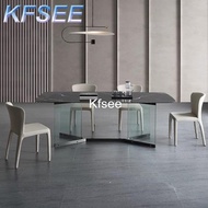Kfsee 1 Set Castle 160x80Cm Gorgeous Transparent Dining Table