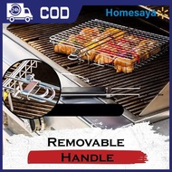 [Homesaya] Foldable 304 Stainless Steel BBQ Grill Basket Non Stick Mesh Mat for Meat Vegetables