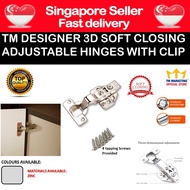 [3D ADJUSTABLE / LATEST MODEL] Safety Full Overlay Door Hinge Hydraulic Soft Close Hinge for Kitchen Cabinet Cupboard