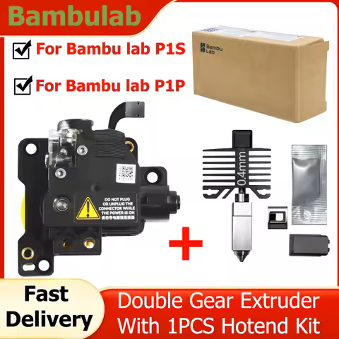 For Bambu Lab P1S P1P Fully Extruder Dual Gears Extrusion Motor Hardened Steel with Hotend Kit For P