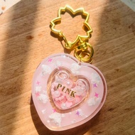 Cloud Pink Heart Shaker Keychain