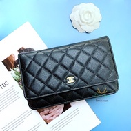 【 全新商品 】CHANEL 黑色荔枝金釦 經典款WOC