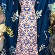 D031 - French Mango Silk Fabric with brocade floral pattern (2m x 1.5m), stretchy