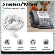 [h5bl3j6wj.ph] RJ11 6P4C to RJ45 8P4C Modular Phone Internet Extension Cable 3 Meter