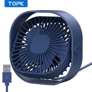 TOPK Desk Fan USB Desk Fan Mini Fan Quiet Operation 360° Rotatable Head for Home Office Bedroom Table and Desktop