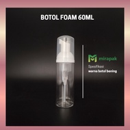 60ML CLEAR PET FOAM BOTTLE WHITE FOAM TREATMENT PUMP BOTTLE/ FOAM SOAP/