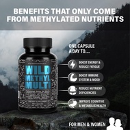 Wild Methylated Multivitamin for Women & Men | Daily Multi Vitamin | MTHFR Supplement Without Iron |