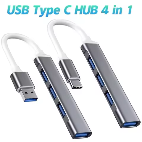 4-In-1 USB C HUB 3.0 4 Ports Type C Hub Type C 3.0 Multi Splitter Adapter OTG Hub For Computer Lapto