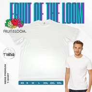White Plain T-Shirt Fruit of the Loom Soft Premium Baju T Shirt Lelaki