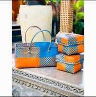 Keben BALI plastik kaca set isi 2 menyamping SUDAH ADA BAMBU / Keben set plastik kaca isi 2/ Sodan