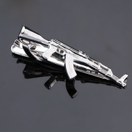 [Gift Box] Silver AK47 Machine Gun Shape Tie Clip Copper Material Men's Business Formal Tie Clip
