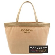 GODIVA Belgium 1926 Gold Trimming Hand Tote Bag (Nude) *chocolate collectible Japanese Magazine GWP*