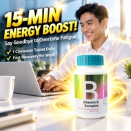Vitamin B Complex Supplement | Vitamin B12 B6 B1 High Potency | Raspberry Flavour Halal | Non-GMO Gl